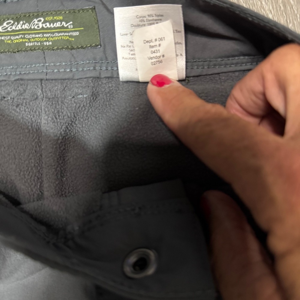 Eddie Bauer Womens Gray Stretch Fleece Lined Travel Pants Straight Leg Size 4 - Picture 5 of 8
